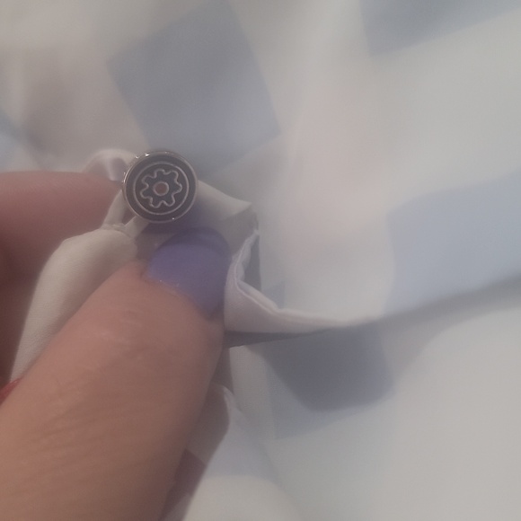 STAUD blanche blue white cottagecore ombre gingham check cutout midi dress small - Picture 10 of 15